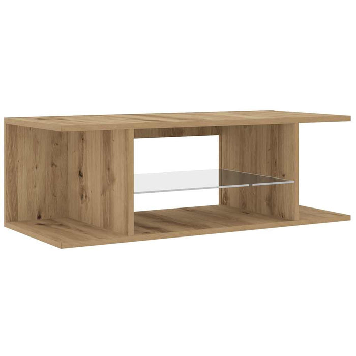 Dulap TV cu LED stejar artizanal 90x39x30 cm lemn prelucrat - WALTI WALTI