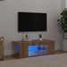 Dulap TV cu LED stejar artizanal 90x39x30 cm lemn prelucrat - WALTI WALTI