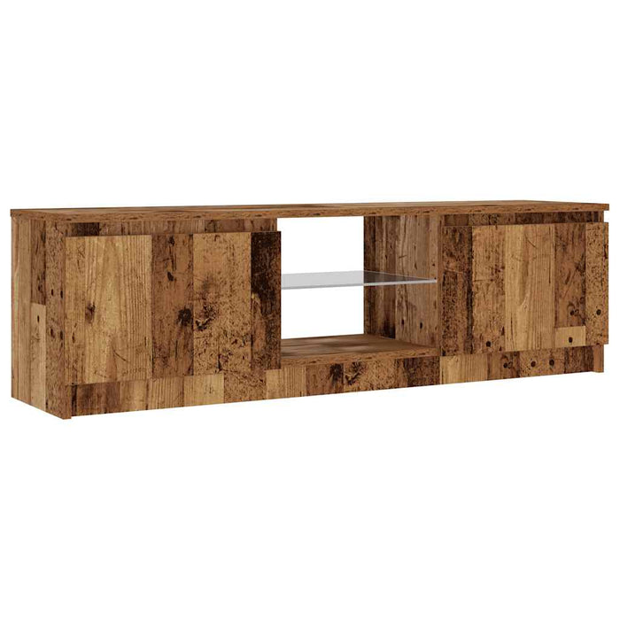 Dulap TV cu lumini LED lemn vechi 120x30x36 cm lemn prelucrat - WALTI WALTI