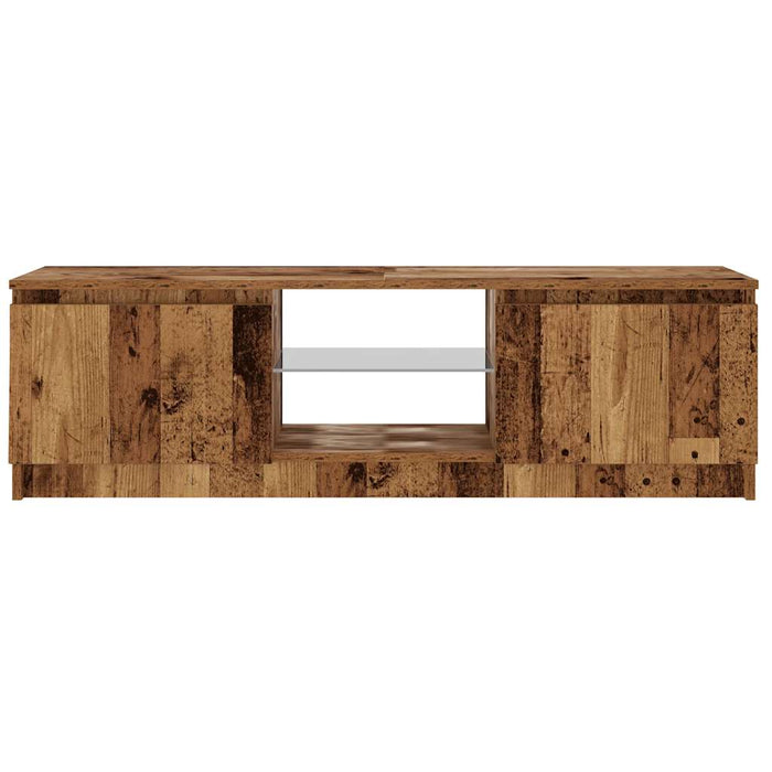 Dulap TV cu lumini LED lemn vechi 120x30x36 cm lemn prelucrat - WALTI WALTI