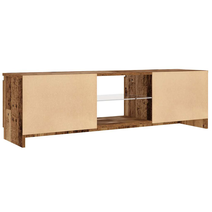 Dulap TV cu lumini LED lemn vechi 120x30x36 cm lemn prelucrat - WALTI WALTI
