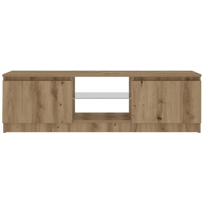 Dulap TV cu LED stejar artizanal 120x30x36cm lemn prelucrat - WALTI WALTI