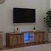 Dulap TV cu LED stejar artizanal 120x30x36cm lemn prelucrat - WALTI WALTI