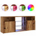 Dulap TV cu lumini LED lemn vechi 120x30x50 cm lemn prelucrat - WALTI WALTI