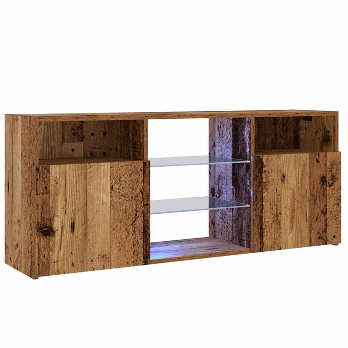 Dulap TV cu lumini LED lemn vechi 120x30x50 cm lemn prelucrat - WALTI WALTI
