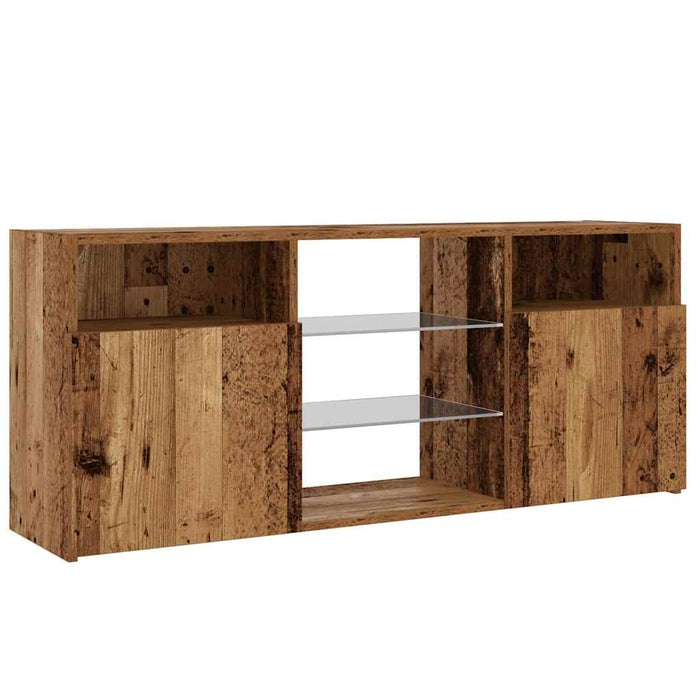 Dulap TV cu lumini LED lemn vechi 120x30x50 cm lemn prelucrat - WALTI WALTI