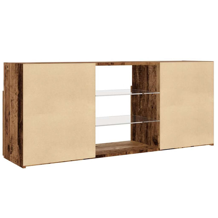 Dulap TV cu lumini LED lemn vechi 120x30x50 cm lemn prelucrat - WALTI WALTI