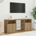 Dulap TV cu LED stejar artizanal 120x30x50 cm lemn prelucrat - WALTI WALTI