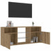 Dulap TV cu LED stejar artizanal 120x30x50 cm lemn prelucrat - WALTI WALTI
