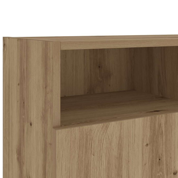Dulap TV cu LED stejar artizanal 120x30x50 cm lemn prelucrat - WALTI WALTI