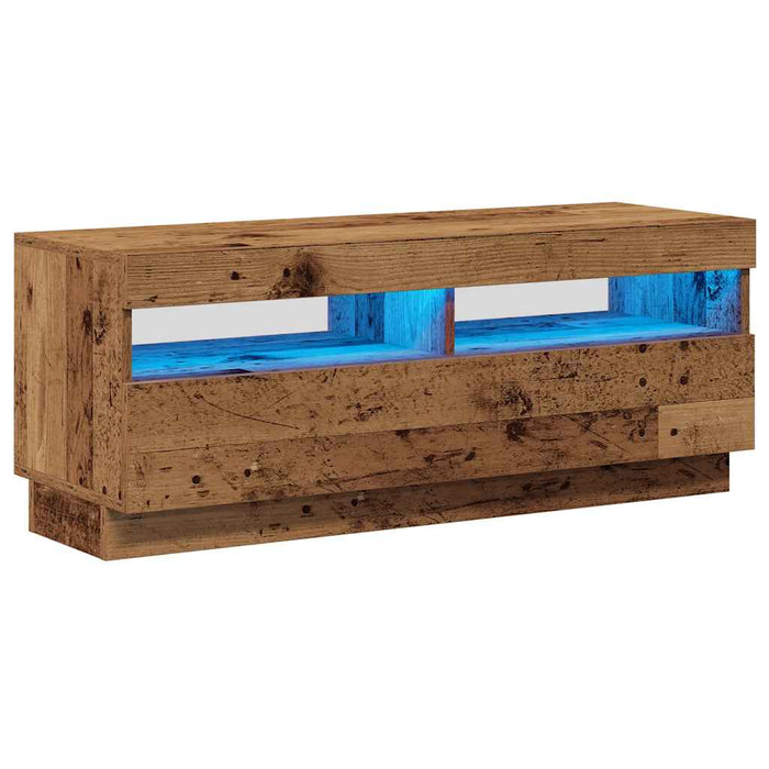 Dulap TV cu lumini LED lemn vechi 100x35x40 cm lemn prelucrat - WALTI WALTI