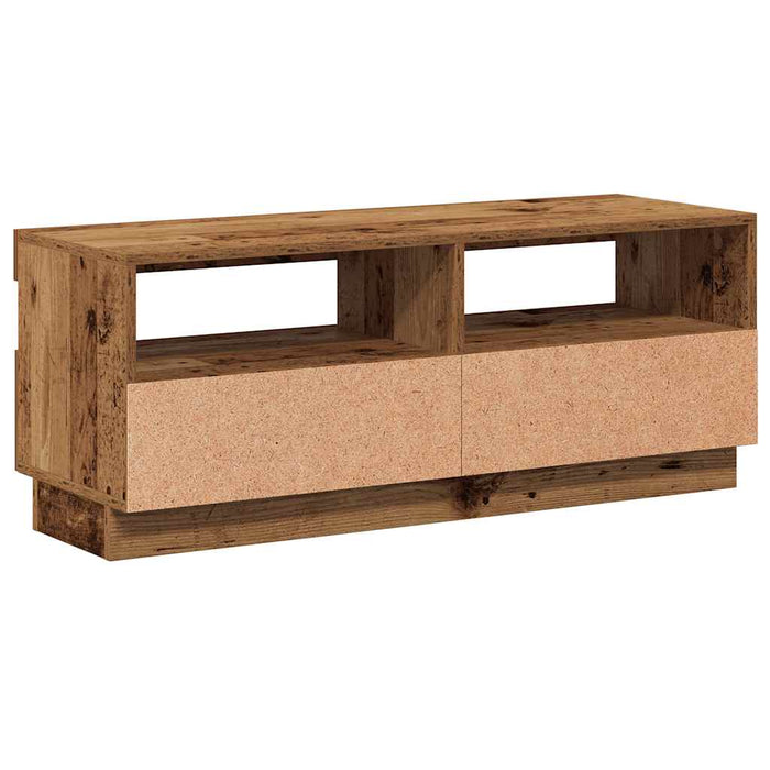 Dulap TV cu lumini LED lemn vechi 100x35x40 cm lemn prelucrat - WALTI WALTI