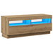 Dulap TV lumini LED stejar artizanal 100x35x40cm lemn prelucrat - WALTI WALTI