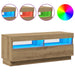 Dulap TV lumini LED stejar artizanal 100x35x40cm lemn prelucrat - WALTI WALTI