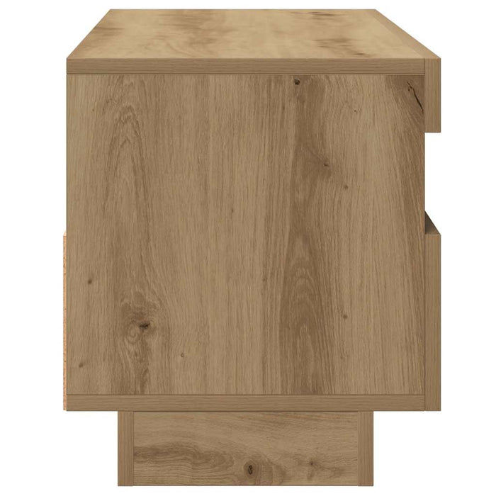 Dulap TV lumini LED stejar artizanal 100x35x40cm lemn prelucrat - WALTI WALTI