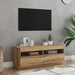 Dulap TV lumini LED stejar artizanal 100x35x40cm lemn prelucrat - WALTI WALTI
