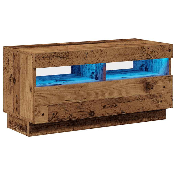 Dulap TV cu lumini LED lemn vechi 80x35x40 cm lemn prelucrat - WALTI WALTI