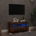 Dulap TV cu lumini LED lemn vechi 80x35x40 cm lemn prelucrat - WALTI WALTI