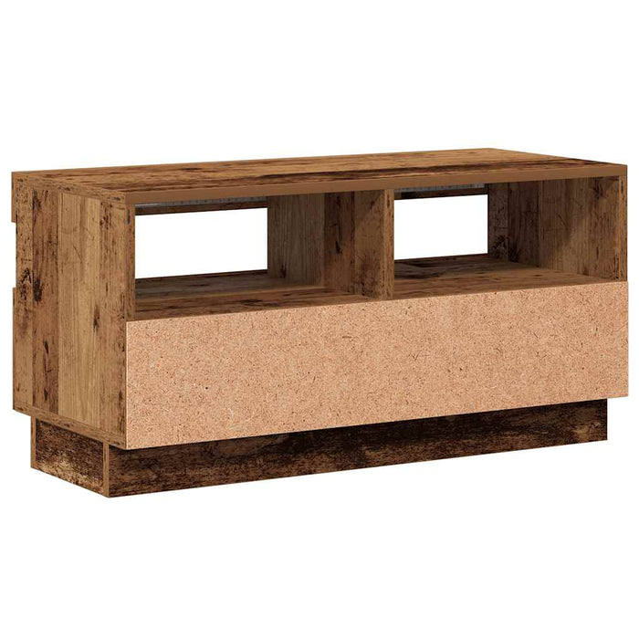 Dulap TV cu lumini LED lemn vechi 80x35x40 cm lemn prelucrat - WALTI WALTI