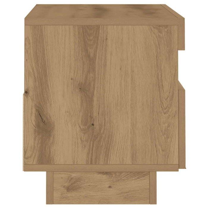 Dulap TV lumini LED stejar artizanal 80x35x40 cm lemn prelucrat - WALTI WALTI