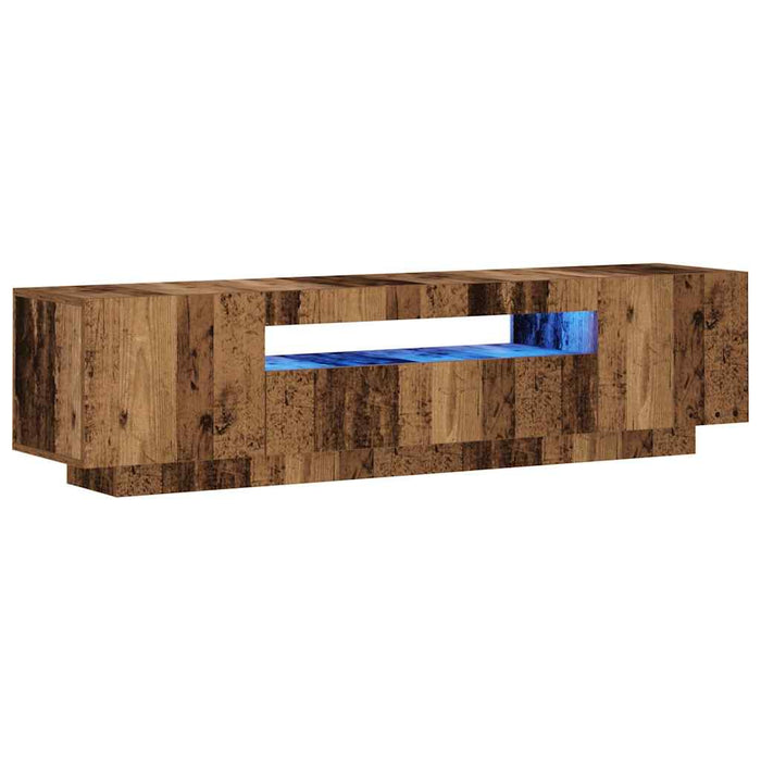 Dulap TV cu lumini LED lemn vechi 160x35x40 cm lemn prelucrat - WALTI WALTI