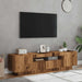 Dulap TV cu lumini LED lemn vechi 160x35x40 cm lemn prelucrat - WALTI WALTI