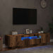 Dulap TV cu lumini LED lemn vechi 160x35x40 cm lemn prelucrat - WALTI WALTI