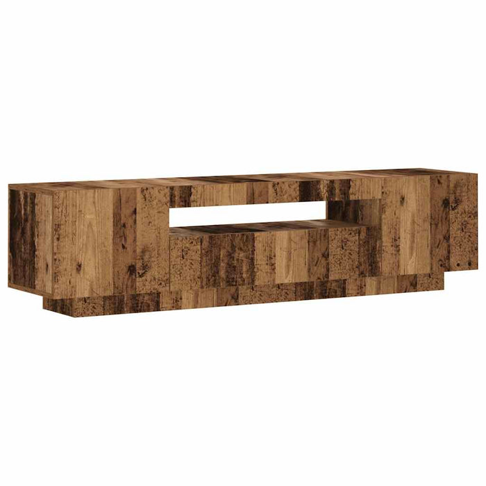 Dulap TV cu lumini LED lemn vechi 160x35x40 cm lemn prelucrat - WALTI WALTI