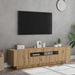 Dulap TV cu LED stejar artizanal 160x35x40 cm lemn prelucrat - WALTI WALTI