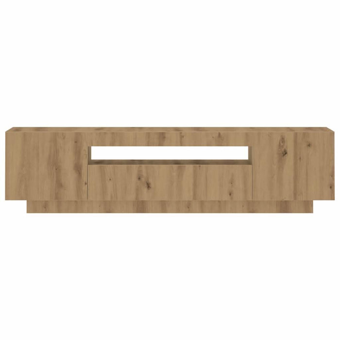 Dulap TV cu LED stejar artizanal 160x35x40 cm lemn prelucrat - WALTI WALTI