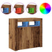 Dulap cu lumini LED, lemn vechi, 80x35x75 cm, lemn prelucrat - WALTI WALTI