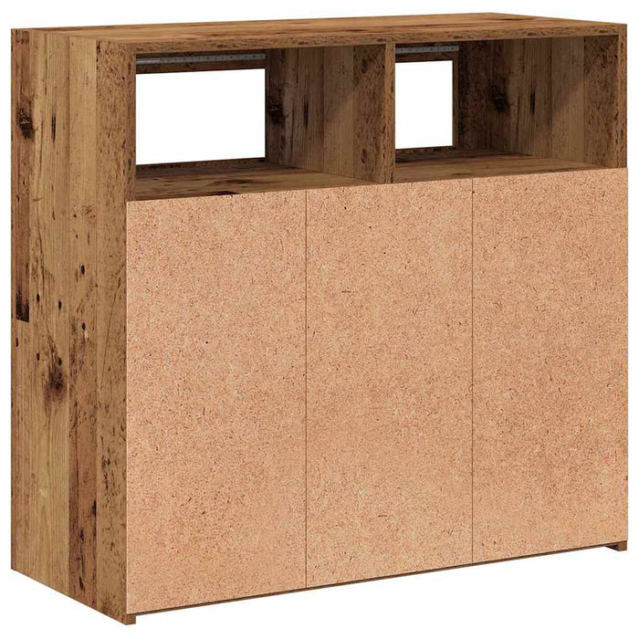 Dulap cu lumini LED, lemn vechi, 80x35x75 cm, lemn prelucrat - WALTI WALTI