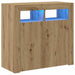 Dulap cu lumini LED stejar artizanal 80x35x75 cm lemn prelucrat - WALTI WALTI