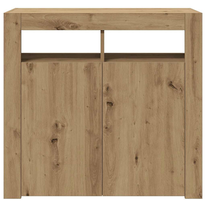 Dulap cu lumini LED stejar artizanal 80x35x75 cm lemn prelucrat - WALTI WALTI