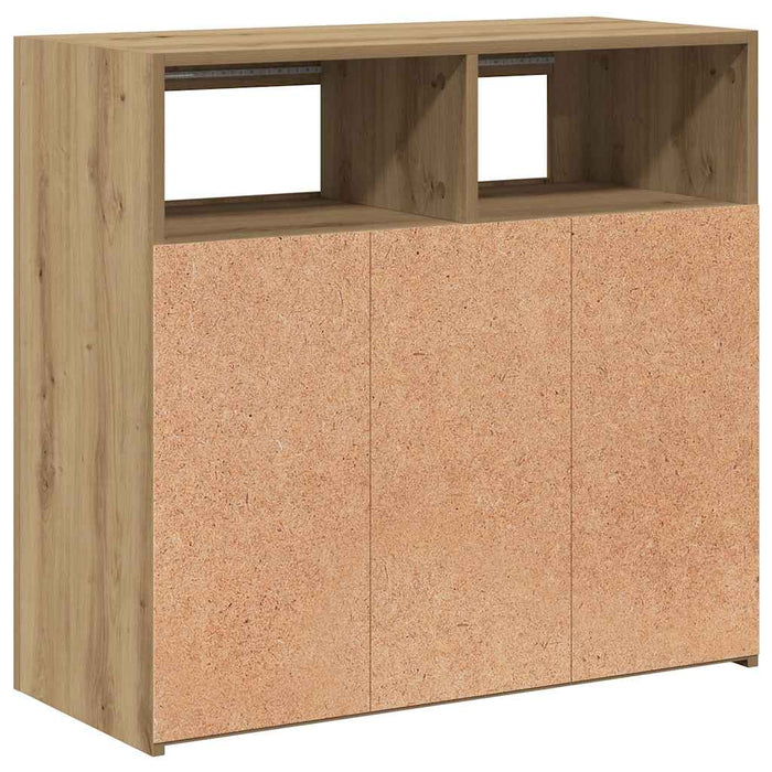 Dulap cu lumini LED stejar artizanal 80x35x75 cm lemn prelucrat - WALTI WALTI