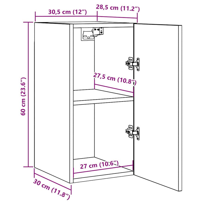 Dulapuri TV 2 buc., lemn vechi, 30,5x30x60 cm, lemn prelucrat WALTI