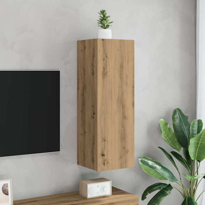 Dulap TV, stejar artizanal, 30,5x30x90 cm, lemn prelucrat - WALTI WALTI