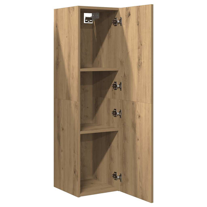 Dulap TV, stejar artizanal, 30,5x30x110 cm, lemn prelucrat - WALTI WALTI