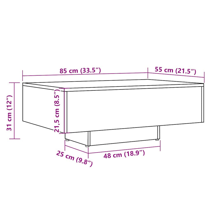 Măsuță de cafea, lemn vechi, 85x55x31 cm, lemn prelucrat - WALTI WALTI