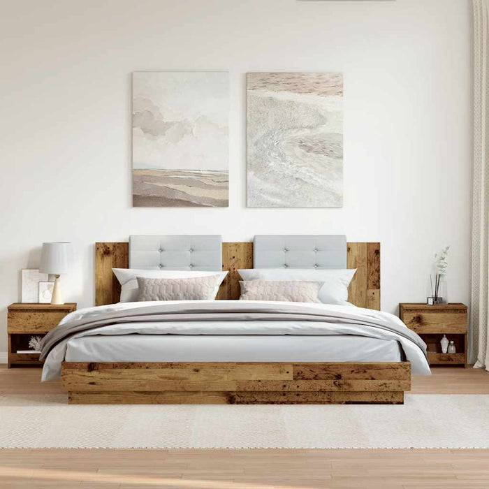 Noptiere 2 buc. Lemn vechi 40x30x39 cm Lemn prelucrat - WALTI WALTI