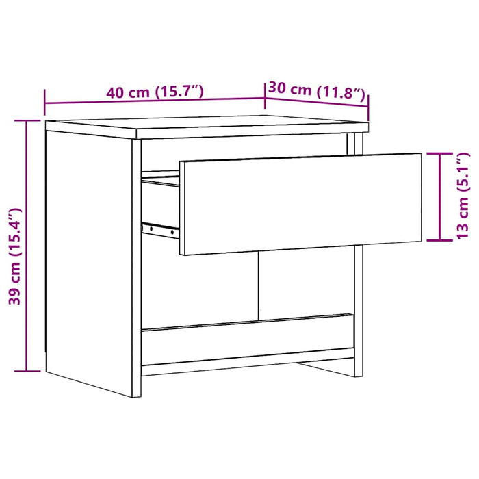 Noptiera Artisan Stejar 40x30x39 cm Lemn prelucrat - WALTI WALTI
