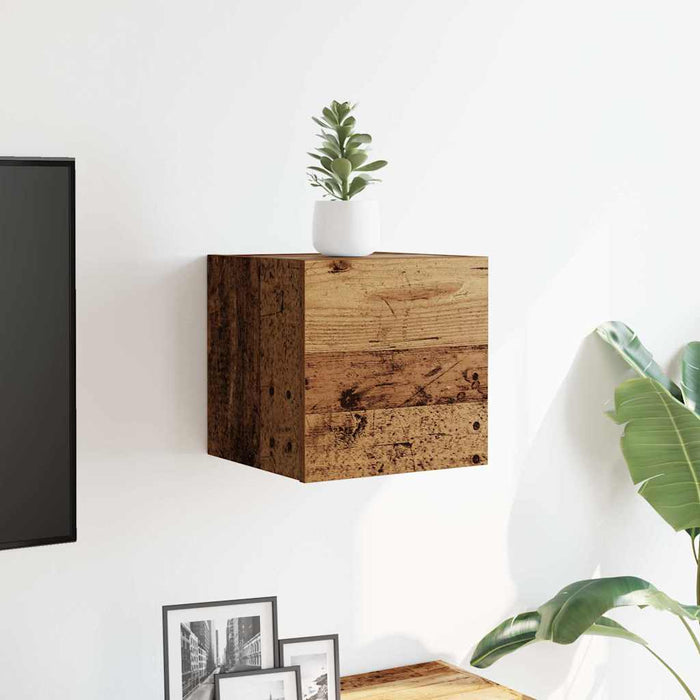 Dulap TV montaj pe perete, lemn vechi, 30,5x30x30 cm - WALTI WALTI