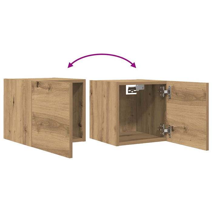 Dulap TV montaj pe perete, stejar artizanal, 30,5x30x30 cm - WALTI WALTI
