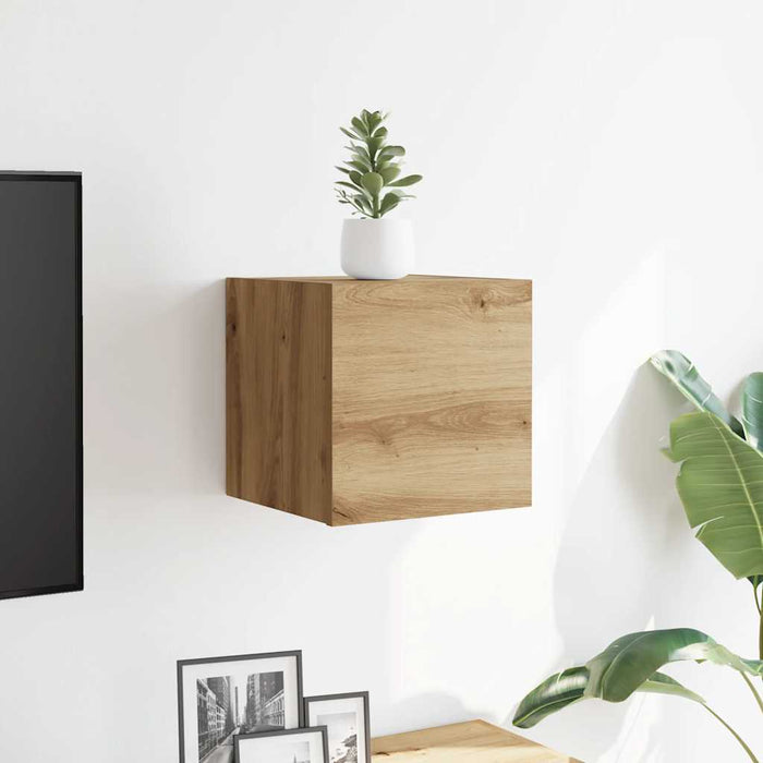 Dulap TV montaj pe perete, stejar artizanal, 30,5x30x30 cm - WALTI WALTI