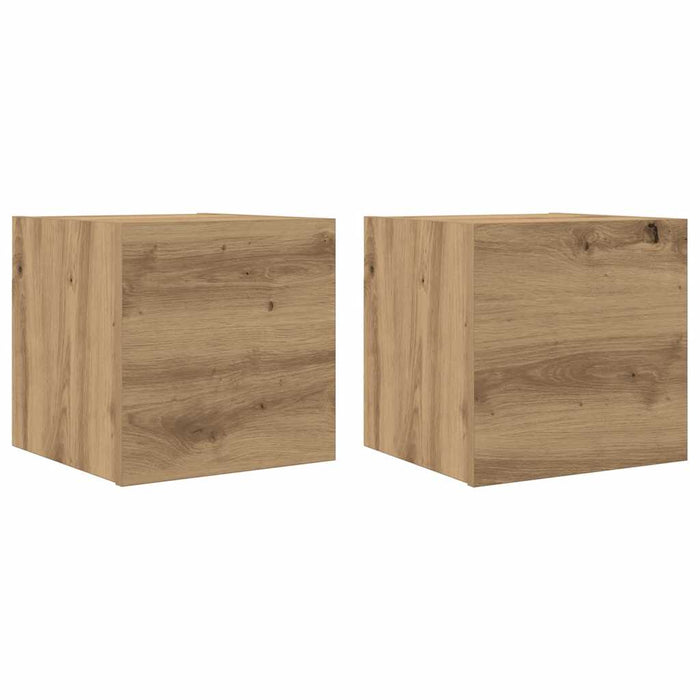 Dulapuri TV montaj perete 2 buc. stejar artizanal 30,5x30x30 cm - WALTI WALTI