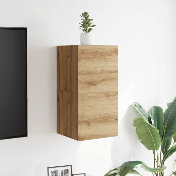 Dulapuri TV montaj perete 2 buc. stejar artizanal 30,5x30x30 cm - WALTI WALTI
