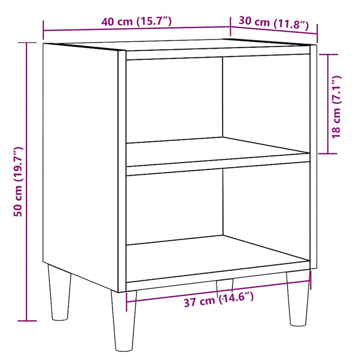 Noptiere 2 buc. Lemn vechi 40x30x50 cm Lemn prelucrat - WALTI WALTI