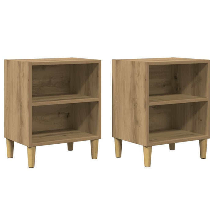 Noptiere 2 buc Stejar artizanal 40x30x50 cm Lemn prelucrat - WALTI WALTI