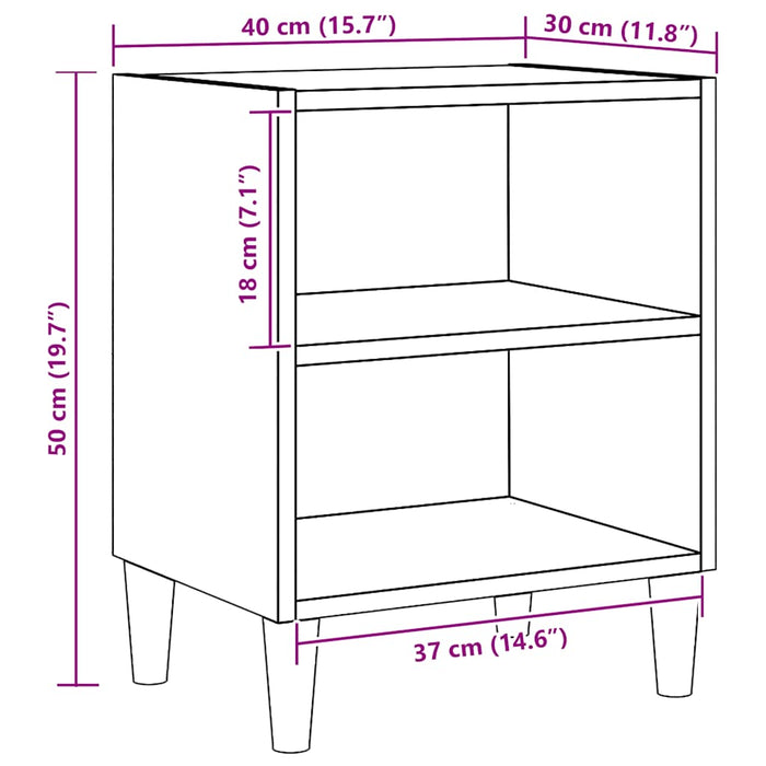 Noptiere 2 buc Stejar artizanal 40x30x50 cm Lemn prelucrat - WALTI WALTI