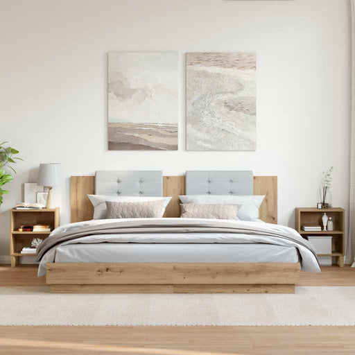 Noptiere 2 buc Stejar artizanal 40x30x50 cm Lemn prelucrat - WALTI WALTI